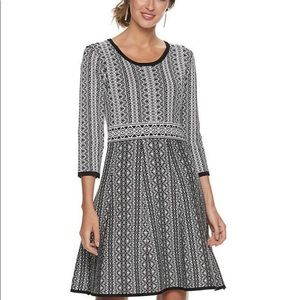 Nina Leonard black and white dress